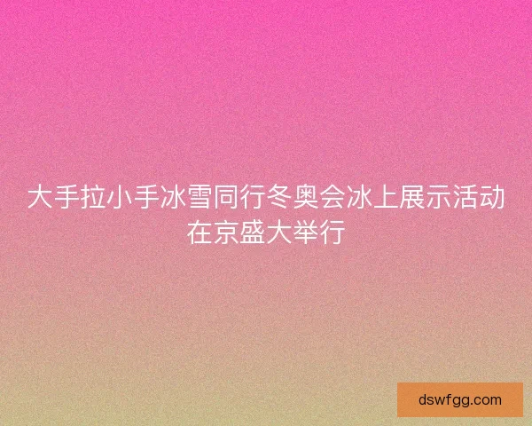 大手拉小手冰雪同行冬奥会冰上展示活动在京盛大举行